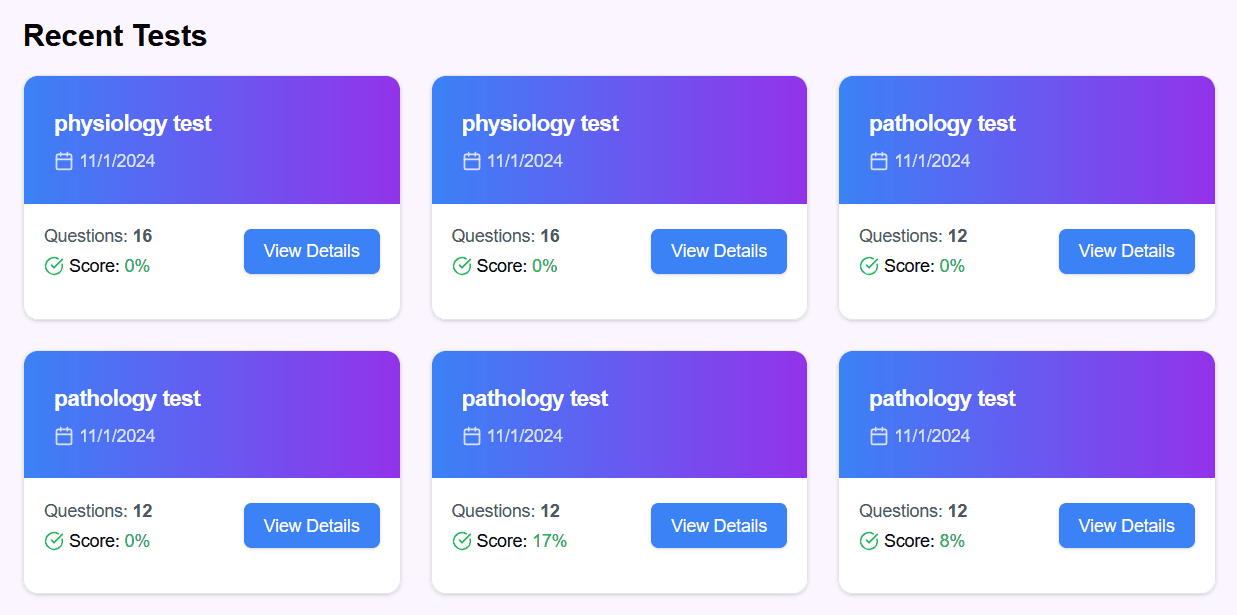 Access to Past Tests